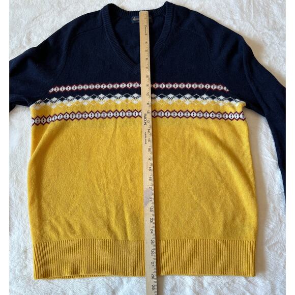 Brooks Brothers FAIR ISLE Italian Yarn Wool Blend L/S V-Neck Sweater |Size Large - Picture 5 of 7